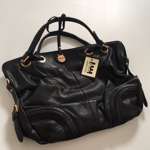 NEW! Snake Print Black Bag Purse - Picture 1 of 5